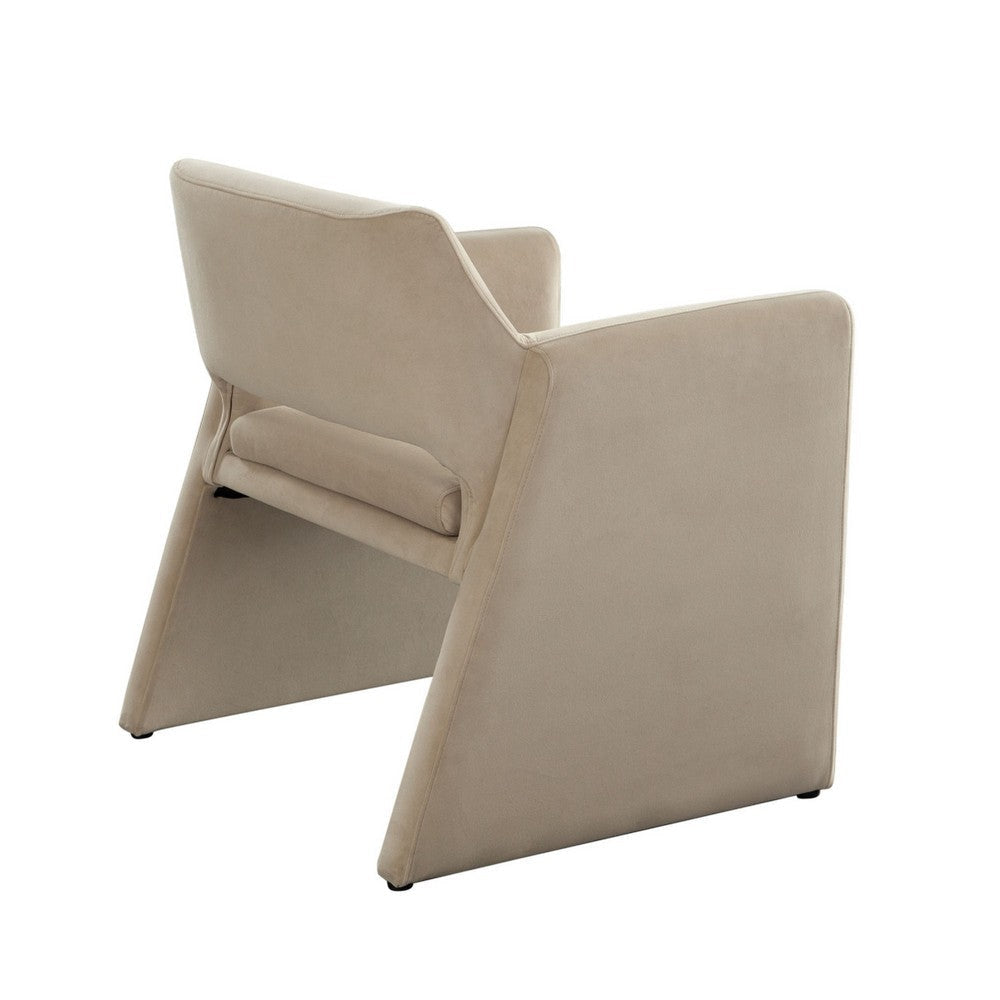 Fena Accent Dining Chair Light Camel Brown Velvet Low Back BM338758