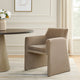 Fena Accent Dining Chair, Light Camel Brown Velvet, Low Back