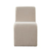 Nena Armless Dining Chair Curved Light Camel Brown Shearling Fabric BM338759