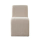 Nena Armless Dining Chair Curved Light Camel Brown Shearling Fabric BM338759