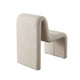 Nena Armless Dining Chair Curved Light Camel Brown Shearling Fabric BM338759