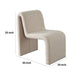 Nena Armless Dining Chair Curved Light Camel Brown Shearling Fabric BM338759