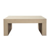 Somy Modern Coffee Table, 40" Square Top, Wide Panel Legs, Natural Gray