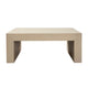 Somy Modern Coffee Table, 40" Square Top, Wide Panel Legs, Natural Gray