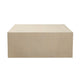 Somy Modern Coffee Table, 40" Square Top, Wide Panel Legs, Natural Gray