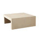 Somy Modern Coffee Table, 40" Square Top, Wide Panel Legs, Natural Gray