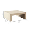 Somy Modern Coffee Table 40’’ Square Top Wide Panel Legs Natural Gray BM338760