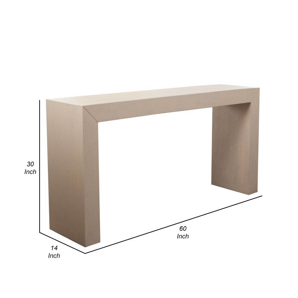 Somy Modern Sofa Console Table 60’’ Wide Top Natural Gray BM338761