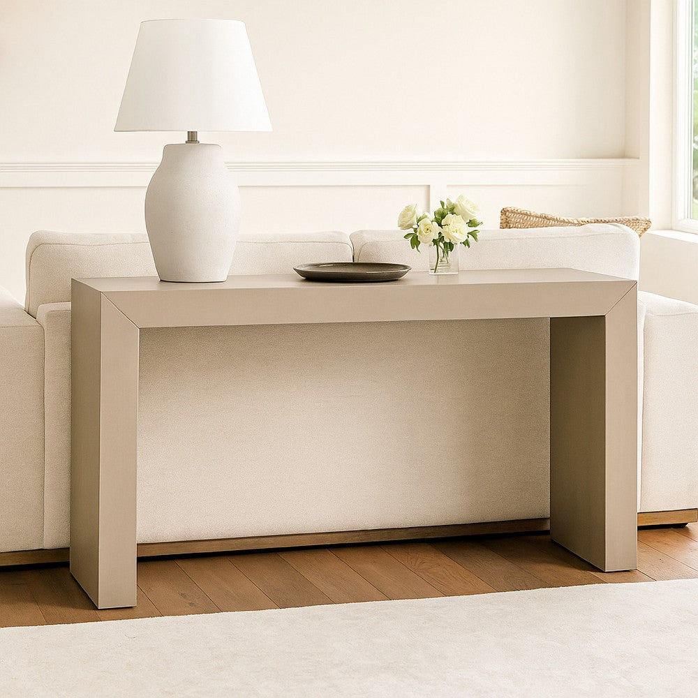 Somy Modern Sofa Console Table, 60" Wide Top, Natural Gray