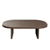 Peny Coffee Table, 47" Oval Top w / Panel Legs in Dark Oak Brown