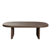 Peny Coffee Table, 47" Oval Top w / Panel Legs in Dark Oak Brown