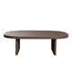 Peny Coffee Table, 47" Oval Top w / Panel Legs in Dark Oak Brown