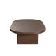 Peny Coffee Table, 47" Oval Top w / Panel Legs in Dark Oak Brown
