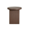 Peny Side End Table, 18" Round Top w Cross Legs in Dark Oak Brown