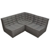 Ema 3pc Modular Sectional Corner Sofa | Grid Tufted Gray Polyester BM338764
