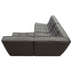 Ema 3pc Modular Sectional Corner Sofa | Grid Tufted Gray Polyester BM338764