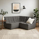 Ema 3pc Modular Sectional Corner Sofa | Grid Tufted Gray Polyester