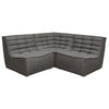 Ema 3pc Modular Sectional Corner Sofa | Grid Tufted Gray Polyester BM338764