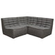 Ema 3pc Modular Sectional Corner Sofa | Grid Tufted Gray Polyester BM338764