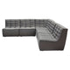 Ema 5pc L Shape Modular Sectional Corner Sofa | Grid Tufted Gray Polyester BM338765