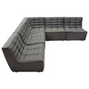 Ema 5pc L Shape Modular Sectional Corner Sofa | Grid Tufted Gray Polyester BM338765