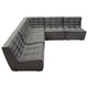 Ema 5pc L Shape Modular Sectional Corner Sofa | Grid Tufted Gray Polyester BM338765