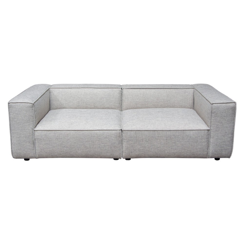 Daro 2pc Modular Lounge Sofa | Textured Barley Gray Polyester BM338767