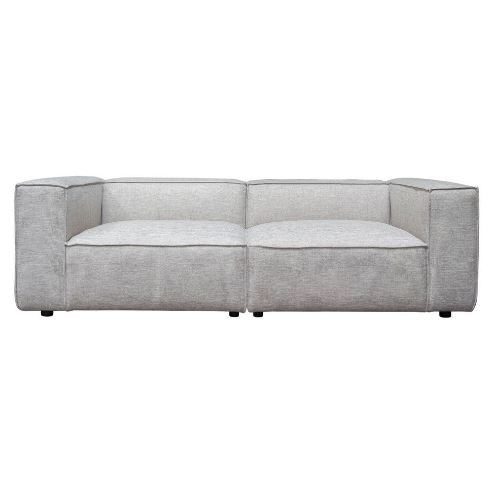 Daro 2pc Modular Lounge Sofa | Textured Barley Gray Polyester BM338767