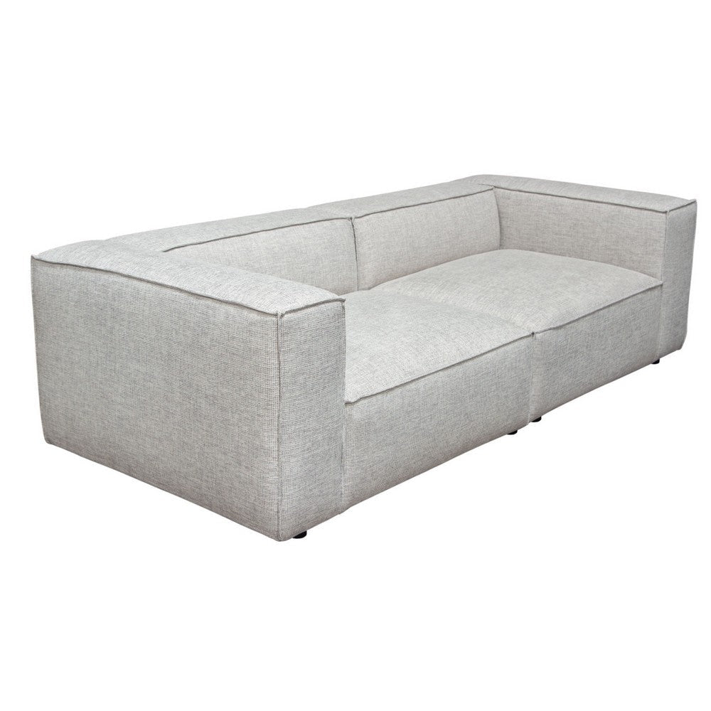 Daro 2pc Modular Lounge Sofa | Textured Barley Gray Polyester BM338767
