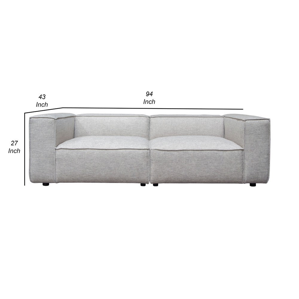 Daro 2pc Modular Lounge Sofa | Textured Barley Gray Polyester BM338767