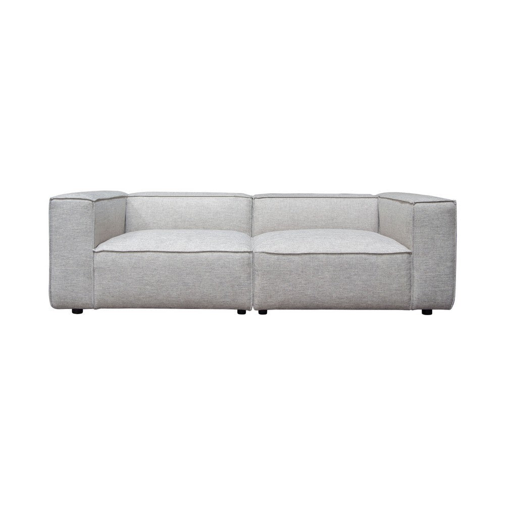 Daro 2pc Modular Lounge Sofa | Textured Barley Gray Polyester BM338767