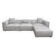 Daro 4pc Modular Sofa with Chaise | 3 Pillows | Barley Gray Polyester BM338768