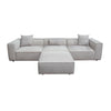 Daro 4pc Modular Sofa with Chaise | 3 Pillows | Barley Gray Polyester BM338768