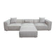 Daro 4pc Modular Sofa with Chaise | 3 Pillows | Barley Gray Polyester BM338768