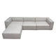 Daro 4pc Modular Sofa with Chaise | 3 Pillows | Barley Gray Polyester BM338768