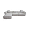 Daro 4pc Modular Sofa with Chaise | 3 Pillows | Barley Gray Polyester BM338768