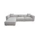 Daro 4pc Modular Sofa with Chaise | 3 Pillows | Barley Gray Polyester BM338768