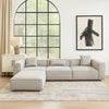 Daro 4pc Modular Sofa with Chaise | 3 Pillows | Barley Gray Polyester