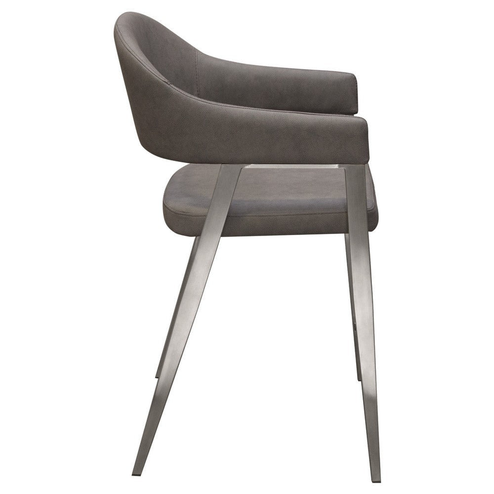 Arie Counter Height Chair Set of 2 | Gray Faux Leather Seat and Back BM338770