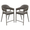 Arie Counter Height Chair Set of 2 | Gray Faux Leather Seat and Back BM338770
