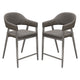 Arie Counter Height Chair Set of 2 | Gray Faux Leather Seat and Back BM338770