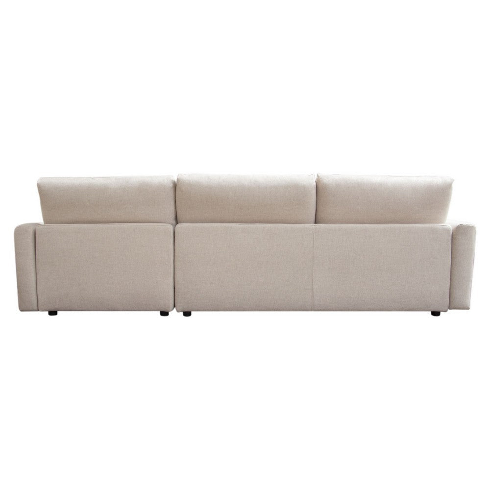 Arcy 2pc Sectional Sofa w Reversible Chaise | 3 Pillows | Cream White BM338771