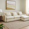 Arcy 2pc Sectional Sofa w Reversible Chaise | 3 Pillows | Cream White