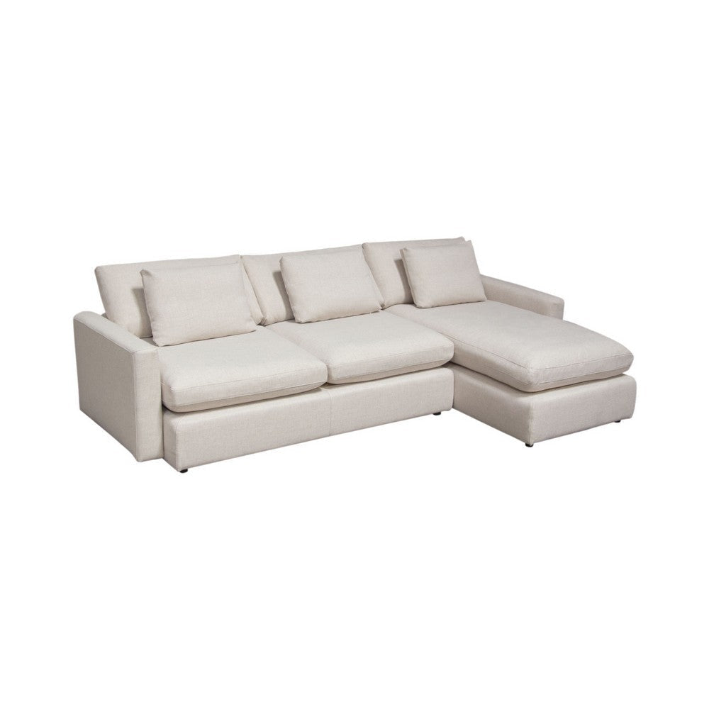 Arcy 2pc Sectional Sofa w Reversible Chaise | 3 Pillows | Cream White BM338771