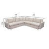 Arcy 3pc Sectional Sofa w Square Corner Chair | 5 Pillows | Cream White BM338772