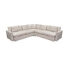 Arcy 3pc Sectional Sofa w Square Corner Chair | 5 Pillows | Cream White BM338772