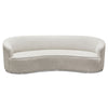 Riha Sofa | 97’’ Retro Curved | 4 Pillows | Cream White Velvet | Brushed Gold Trim BM338777