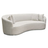 Riha Sofa | 97’’ Retro Curved | 4 Pillows | Cream White Velvet | Brushed Gold Trim BM338777