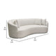 Riha Sofa | 97’’ Retro Curved | 4 Pillows | Cream White Velvet | Brushed Gold Trim BM338777