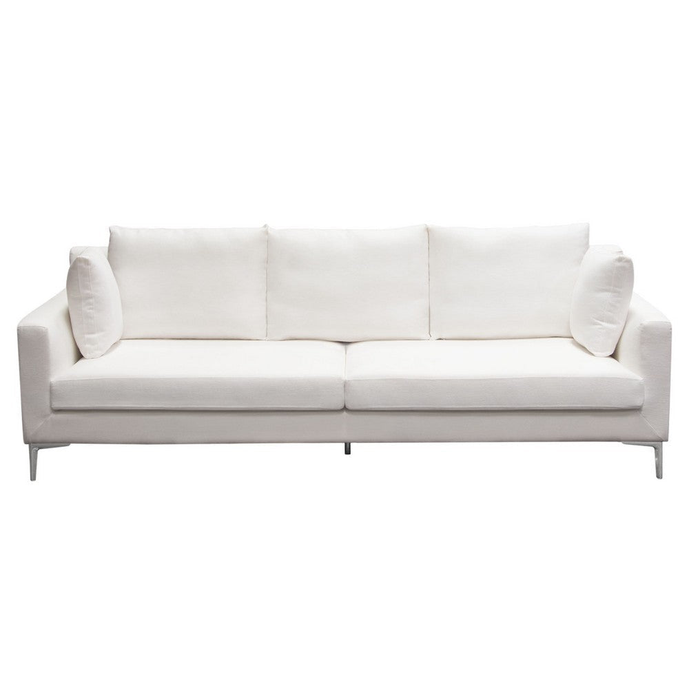 Boa Sofa | 2 Throw Pillows | Modern Loose Back White Linen 95’’ BM338778